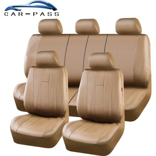 Car-pass Pu leather Car Seat Covers Full set Black Beige Gray High Quality Fit For Honda Mazda Toyota Nissan