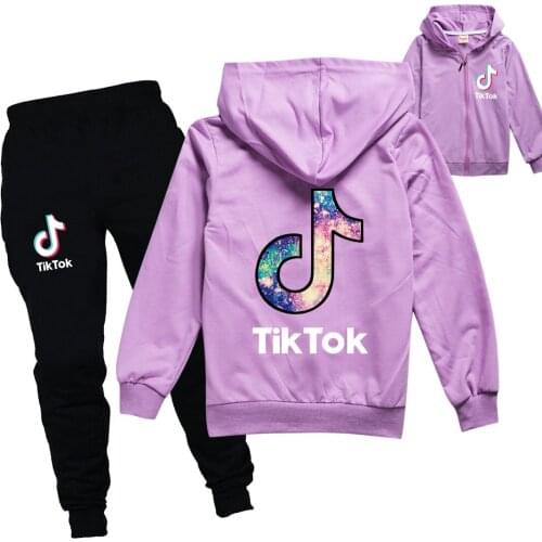 TIK TOK Childrens Clothing Spring Fall Baby Girls Thin Hooded Jacket Pants 2 PCS/Boys Group Casual Sportswear
