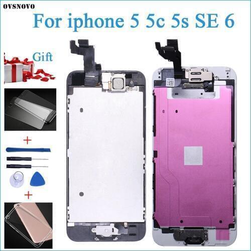 For iPhone 5 5S 5C LCD Display Touch Screen Digitizer Home Button Camera Assembly Replacement 5s Display For iPhone 5S LCD