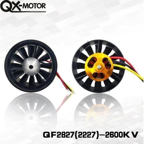 For RC Drone Model Parts , QX-Motor Electronic 70mm Ducted Fan 12 Blades EDF With 2827 KV2600 Brushless Motor Part Toy