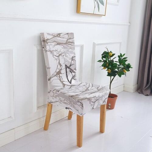 Spandex Elastic Printing Dining Chair Slipcover Modern Removable Anti-dirty Kitchen Seat Case Stretch Chair Cover for Banquet
