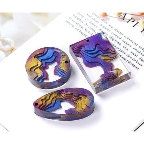 Epoxy Resin Molds Keychain island creative Concrete molds Jewelry Pendant creative ladder water drop silicone mold for resin