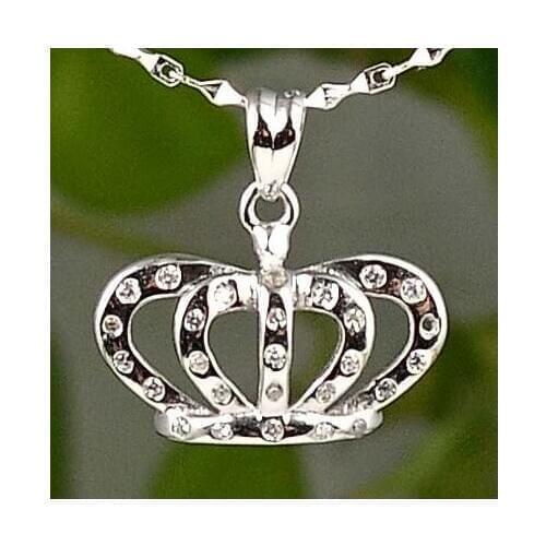 Guarantee Plain 925 Sterling Silver, Crown pendant 19 mm, 2.4g, PE37058