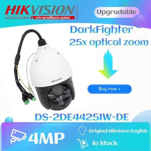Hikvision DS-2DE4425IW-DE 4MP PTZ IP Camera H.265 4.8-120mm 25X Zoom Waterproof EZVIZ POE+ H.265 IK10 Upgrade DHL Free Shipping