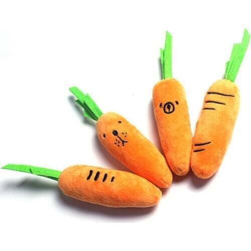 Dog Pet Toys plush radish vocal toys Carrot Shape Toy Chew Squeaky Noise Cleaning Teeth Toy Chew Training Supplies Fast delivery