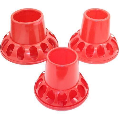 5Pcs Poultry Feeding Tools Red Plastic Chicken Feeders 1.5kg 2kg 3kg Quail Feed Bucket Poultry Farming Tools
