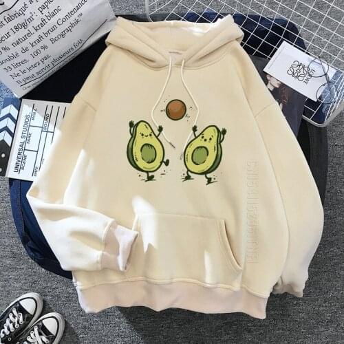 Kawaii Avocado Funny Cartoon Hoodies Men Graphic Warm Streetwear Cute Anime Harajuku Hoody Female
