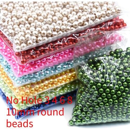 Wholesale 10000pcs 3/4/6/8/10mm Round No Hole Imitation Pearl Beads DIY Handmade Necklace Bracelet Jewelry Making Accessories