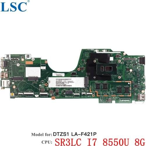 For Lenovo ThinkPad X380 YOGA Laptop Motherboard I7-8550 8G FRU:02da008 LA-F421P
