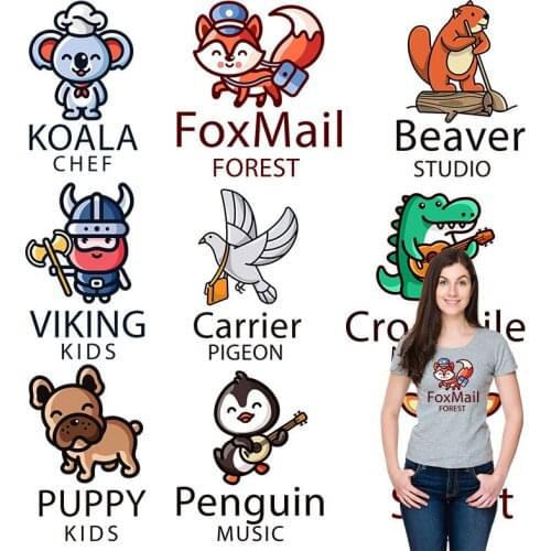 Cartoon images cute animals Penguin Applique on Clothes Patches for clothing Washable Heat Transfer PVC Patch