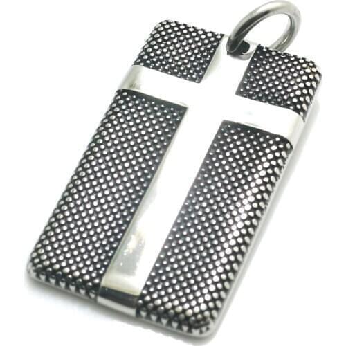 Mens 316L Stainless Steel Punk Gothic Cross Jesus Christ Pendant