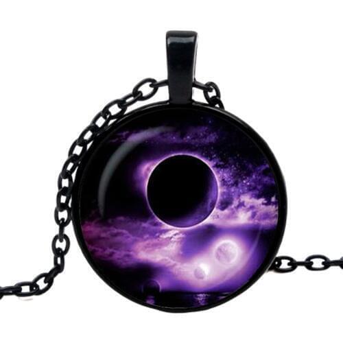 2019 new hot purple moon glass pendant full moon necklace space moon pendant moon nebula Traveler Gift necklace Pendant I Camp