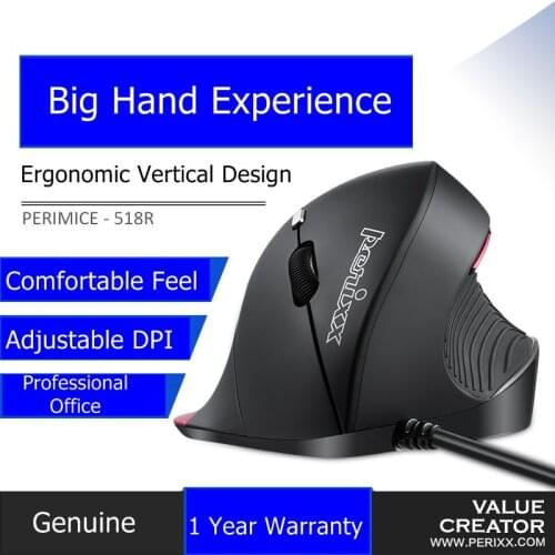 New Arrival Perixx PERIMICE 518R Ergonomic Vertical USB Wired Optical Mouse Desktop Notebook Mouse Professional Office Mouse