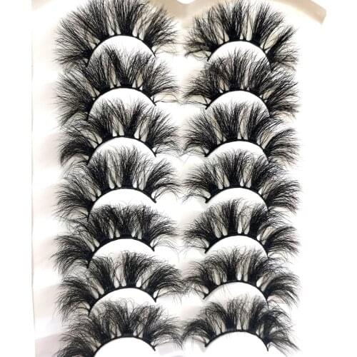 NEW 7Pair 25 mm Mink Eyelashes Fluffy Lashes Dramatic Messy Long False Eyelashes Makeup Wholesale 25mm 3d Mink Lashes Maquillaje