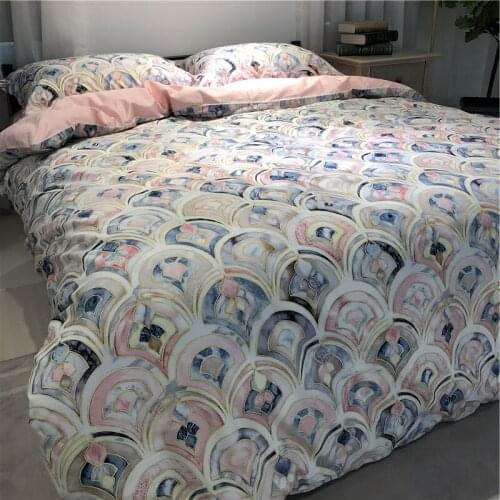 New Luxury Pink Bohemia Digital Printing Egyptian Cotton Bedding Set Duvet Cover sed Bed 4pcs sheetLinen Pillowcase