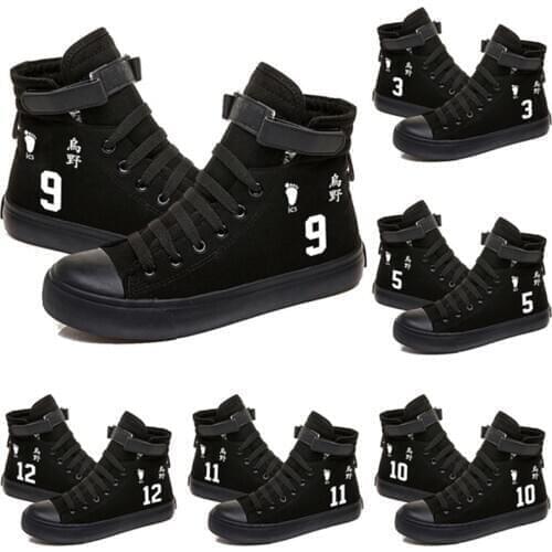 Anime Haikyuu Printed Canvas Shoes Casual Flat Sneakers High-Top Shoes