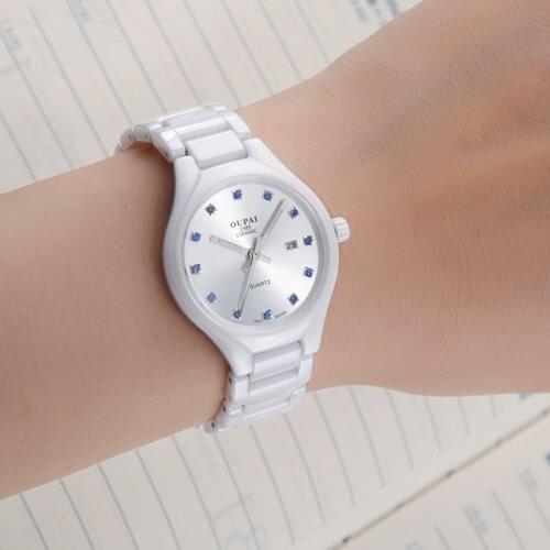 Casual Ceramic Watch Fashion Quartz Wristwatch Women Analog Display Watch Waterproof Ladies Watch Clock Women Montre Femme
