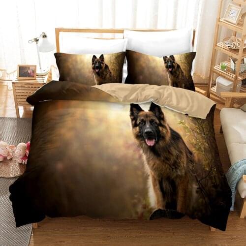 Dropshipping SINGLE only 1 Pillowcase Bedding For Boys Duvet Cover Set Bedding Dog N54 Animal Cartoon Christmas Single size