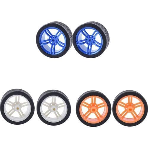 Rubber Tire TT Motor Car Wheel RC Model DIY Toy Car accessories Hobbies Toys Supplies 2pcs