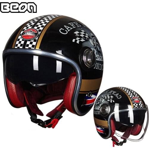 BEON B108A Open Face Dual Visors Retro Helmet шлем для мотоцикла casco moto capacete de moto Casque de moto