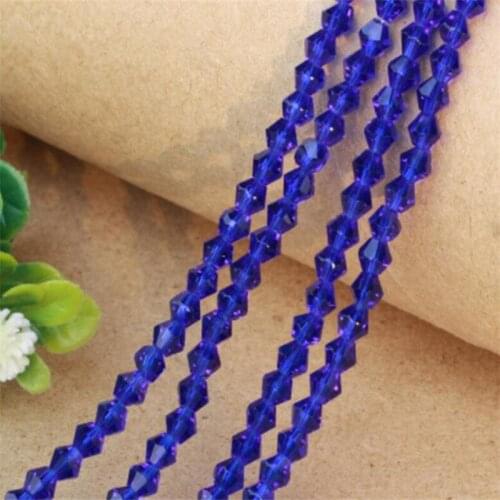 Loose 3MM-8MM Deep Sapphire Color Faceted Bicone Glass Crystal Beads DIY Hand Craft Beads For Clothing&Garment Art Decoration