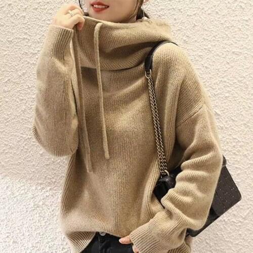 2021 Women Sweater Pullover Female Knitting Overszie Long Sleeve Loose Elegant Knitted Thick Outerwear Womens Winter Sweaters