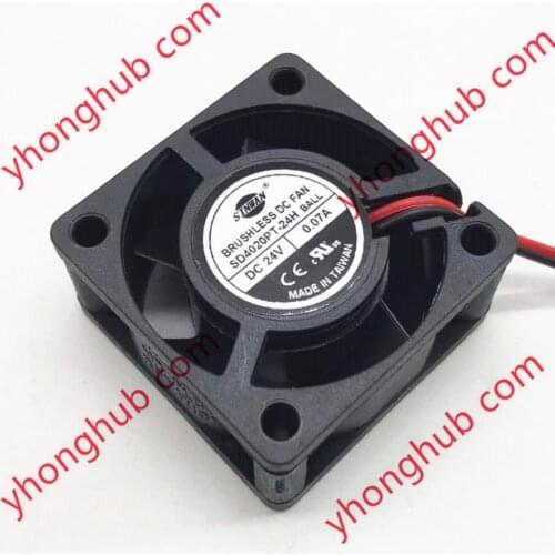 SINWAN SD4020PT-24H DC 24V 0.07A 40x40x20mm 2-Wire Server Cooling Fan