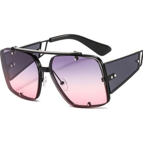 Veshion Retro Metal Frame Square Sunglasses Luxury Men Women Fashion Shades UV400 Vintage Glasses