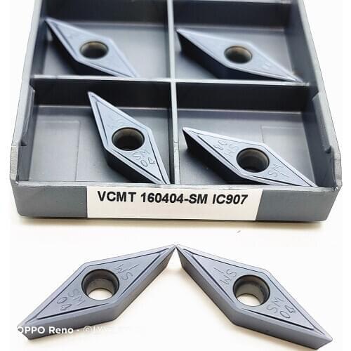 Tungsten Carbide VCMT160404 SM IC907 / 908 External Round Car Blade Carbide Insert Lathe Tool VCMT 160404 CVD+PVD Turning Insert