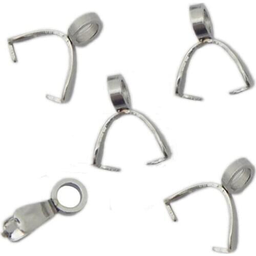 20pcs Stainless Steel Pendant Pinch Bail Clasps Necklace Hooks Clips Connector For Jewelry Making Findings Accessories DIY