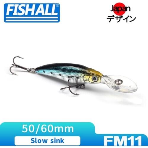 Shading-X Long Lip Diver Minnow Shad Lure 60mm 5.9g 50mm 3.5g Hard Plastic Wobbler Slow Sinking Bait For Bass Pike