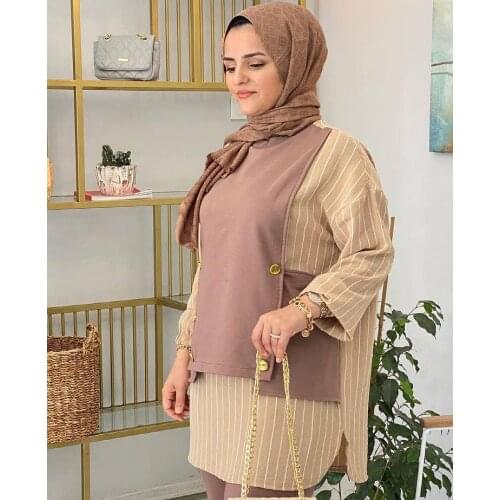 Womens tunic suit bottom and top muslim fashion islamic clothing