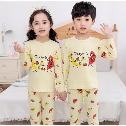 2020 Winter Childrens Clothing for Boys Girls Clothes Cartoon Sleep Suit Top+Pants Baby Girl Pajamas Set Kids Clothes 2-14Year