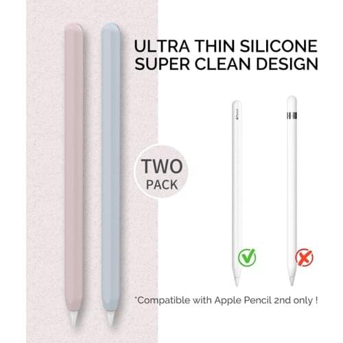 2pcs Color Pen Cover Thin Comfortable Pen Cover for Apples 2nd Generation Touch pen Silicone Pen Cover