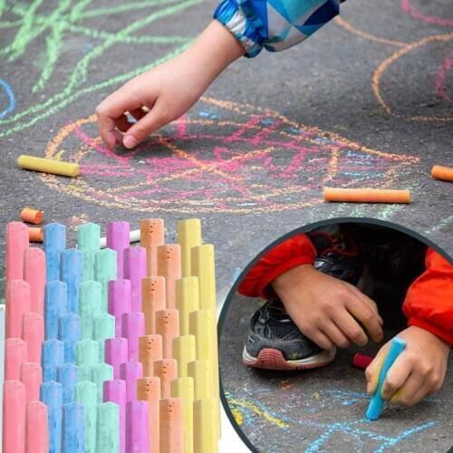 6 Colors 47 Sticks of Water-soluble Chalk Painting and Writing Color Drawing for School Education Accessories Kid Chalk Pen