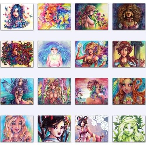 Diamond painting Cross stitch Cartoon sexy beauty DIY Diamond embroidery beautiful lady Full Square Diamond mosaic cute girl 19