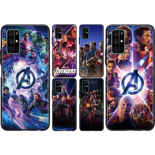 Marvel Avengers Heroes For Huawei Honor 50 SE V30 View 20 V20 30i 30S 30 20S 20E 20i 20 Lite Pro Plus Black Phone Case