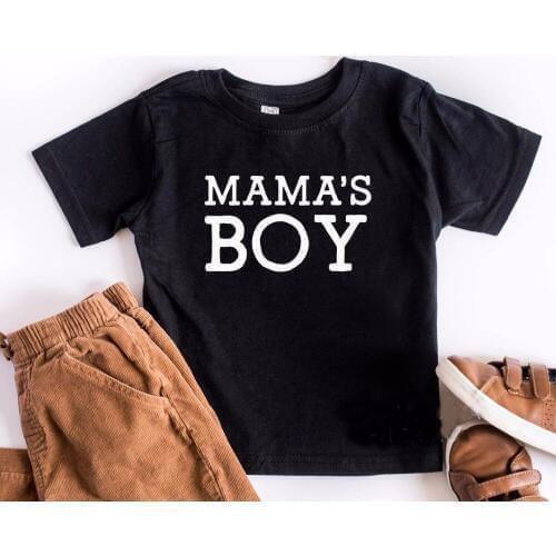 Mamas Boy Letters Print Kids tshirt Boy Girl t shirt For Children Toddler Clothes Funny Top Tees Drop Ship Y-110