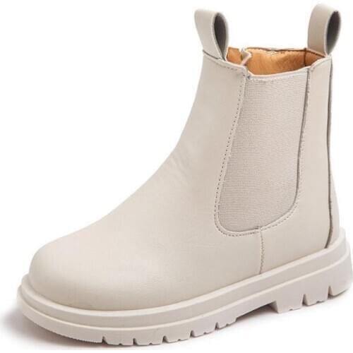 Kids Leather Chelsea Boots Waterproof Children Sneakers Gray Black Boots For Baby Girls Boots Boys Shoes School Party