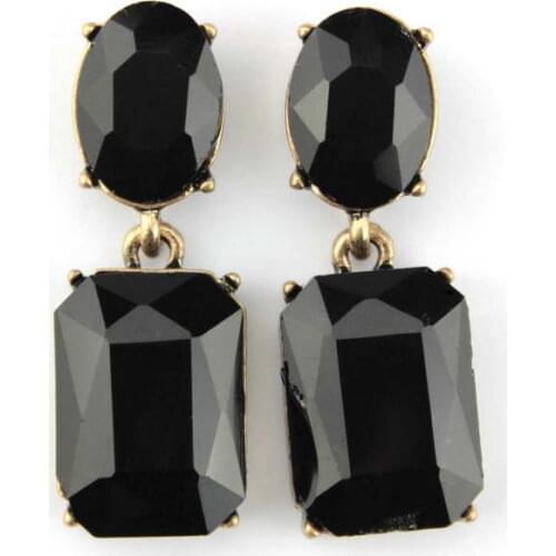 Geometric Oval Square Crystal Opal Earrings for Women 2020 Vintage Jewelry Wholesale