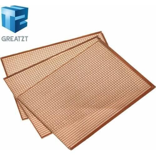 GREATZT 5pcs DIY 9.5x12.8 9.5*12.8CM Prototype Paper PCB Universal Experiment Matrix Circuit Board Single Row Continuous Hole 95