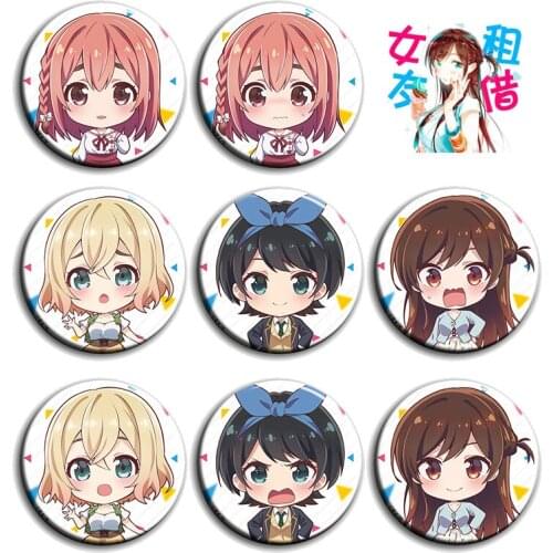 Kanojo Okarishi Cosplay Badge Brooch Anime I Will Borrow Her Ichinose Chizuru Cartoon Pins Badges Gifts Costume Accessories