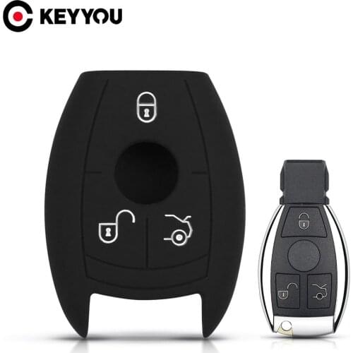 KEYYOU 3 Button Silicone Car Key Case For Mercedes Benz CLS CLA AMG GL R SLK A B C S Remote Key Fob Case Remote Fob Cover