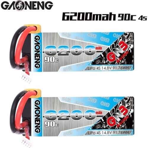 GAONENG GNB 14.8V 6200mAh 90C PLUS LiPo Battery For Remote Control Car Racing Spare Parts With Shell Upgrade LiHV 4S Battery