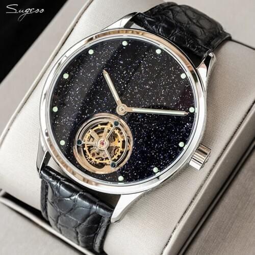 Fashion Seagull Tourbillon Mechanical Mens Watch ST8230 Movement Sapphire Men Watch Business Luminous Leather Tourbillon Clock