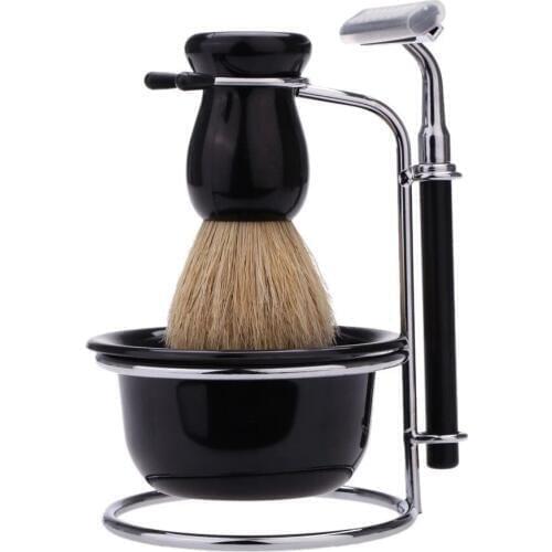 Cheaper nylon hair matel shaving rzor shaving bush shaving bowel 5pcs shaving stand kits