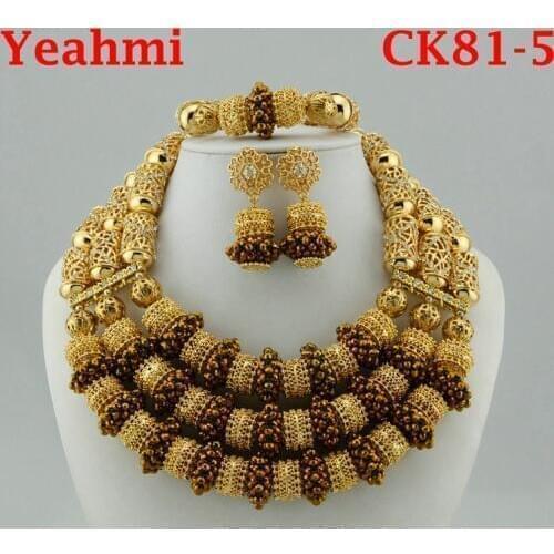 Lovely Handmade Lace Jewlery Crystal African Beaded Jewelry Sets Nigerian Party Beads Necklace Set Free Shipping CK81-5