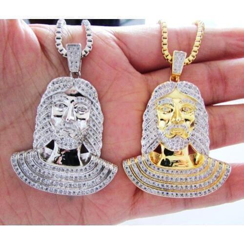 Mciro pave cz Jesus piece necklace iced out sparking bing hip hop jewelry promotion