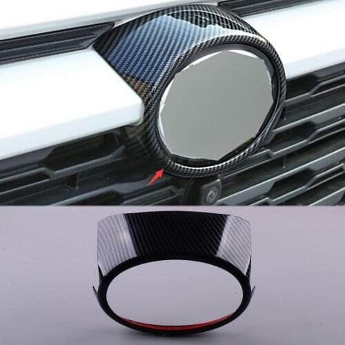 Car Front Grille Logo Cover Trim Frame Decor Carbon Fiber Style ABS Fit for Toyota RAV4 2019 2020