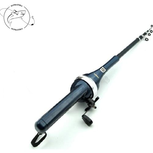 131cm Portable Telescopic Hard Fishing Rod 1.3m Sections Foldable FRP Fishing Pole 2 in 1 Integrated Reels 4.3ft Fishing Tackles